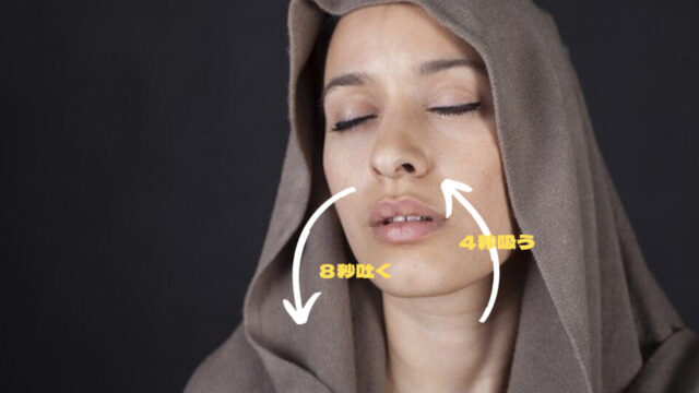 片鼻呼吸の仕方を説明した写真