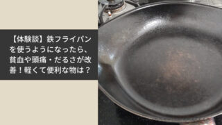 【体験談】鉄フライパンを使うようになったら、貧血や頭痛・だるさが改善！軽くて便利な物は？